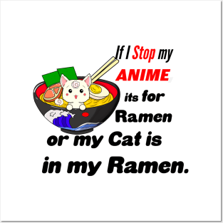 Anime Ramen cat Posters and Art